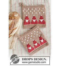 Snowy Claus Potholders gemaakt van Drops Paris