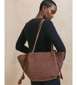 Tas met gevlochten schouderbanden gemaakt van Phildar Phil Similicuir