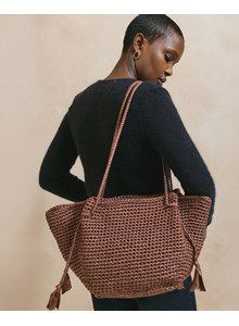 Haakpatroon tas met gevlochten schouderbanden gemaakt van Phildar Phil Similicuir