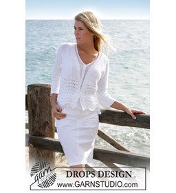 Vest met golfmotief gemaakt van Drops Bomull lin