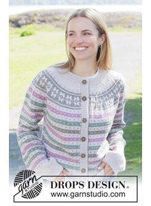 damesvest met ronde pas en Scandinavisch patroon