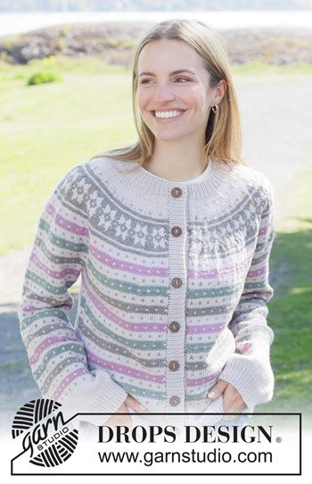 damesvest met ronde pas en Scandinavisch patroon