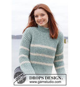 Damestrui met smalle gekleurde strepen gemaakt van Drops Air