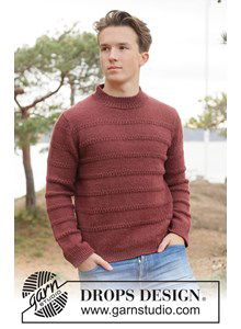 herentrui met reliëfpatroon in Drops Lima