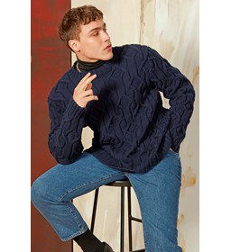 Herentrui met ruitpatroon gemaakt van Lang Yarns Merino plus