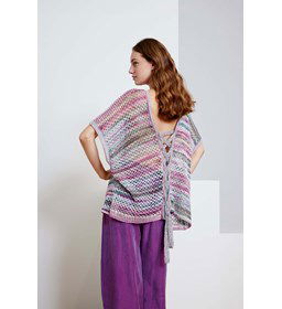 Wijde poncho met kruisende banden gemaakt van Lang Yarns Fiesta