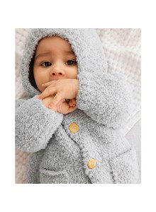 Babyvest met knoopsluiting en capuchon