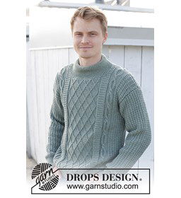 Herentrui in verschillende stekenpatronen gemaakt van Drops Merino extra fine
