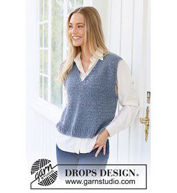 Damesspencer met V-hals gemaakt van DROPS Sky