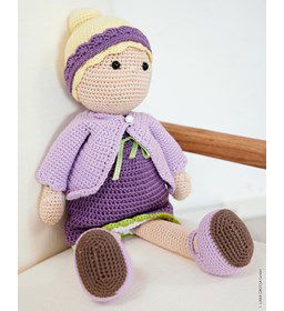 Pop met haarband en jurkje gemaakt van Lana Grossa Cotone