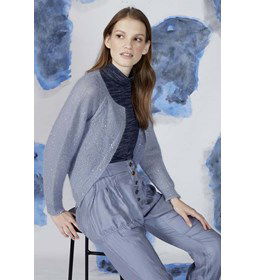 Damesvest gemaakt van Lang Yarns Mohair Fancy