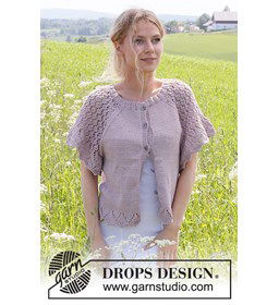 Damesvest Race the Wind Jacket met kanten korte mouw gemaakt van Drops Muskat