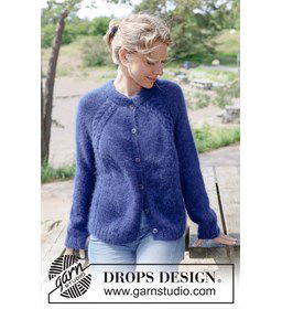 Sea Feather Cardigan gemaakt van Drops Kid Silk