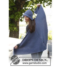 Omslagdoek en hoed gemaakt van Drops Nepal