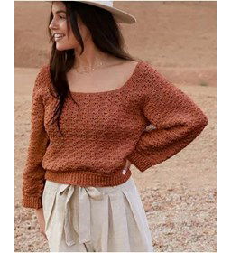 Damestrui met wijde mouwen en hals.