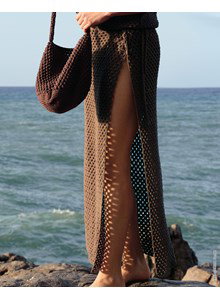 lange rok met hoge split in zijnaad