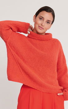 Wijde damestrui met dubbele halsboord