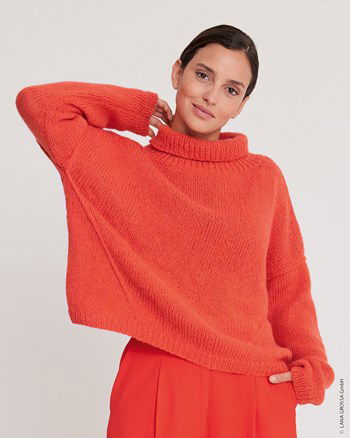 Wijde damestrui met dubbele halsboord