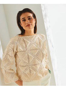 Retro trui met blokpatroon