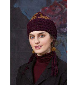 Muts met inbreipatronen gemaakt van Lang Yarns Donegal