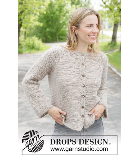 Haakpatroon damesvest met raglan Oat Milk Cardigan