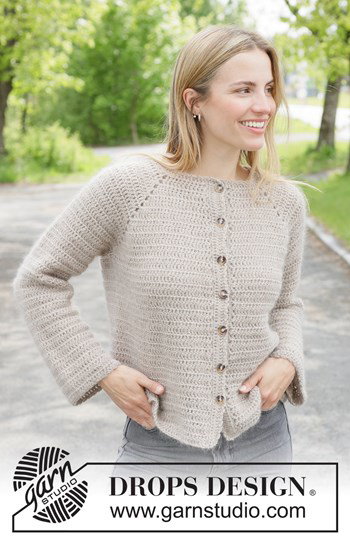 damesvest met raglan Oat Milk Cardigan