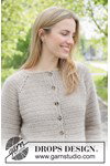 Haakpatroon damesvest met raglan Oat Milk Cardigan van andere kant