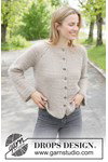 Haakpatroon damesvest met raglan Oat Milk Cardigan van andere kant