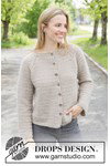 Haakpatroon damesvest met raglan Oat Milk Cardigan van andere kant