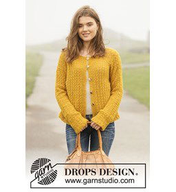 Damesvest Golden Vintage Jacket gemaakt van Drops Brushed Alpaca Silk