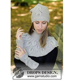 Muts, hals en polswarmers gemaakt van Drops Merino extra fine