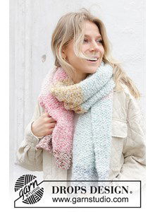 Meerkleurige sjaal met gerstekorrel