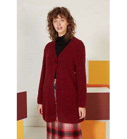 A-lijn damesvest met sjaalkraag gemaakt van Lang Yarns Phoenix