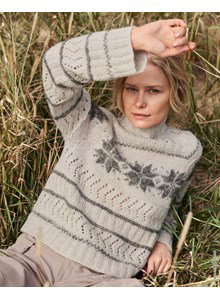 Breipatroon damestrui met noors inbreipatroon ster gemaakt van Lana Grossa Natural Alpaca Pelo