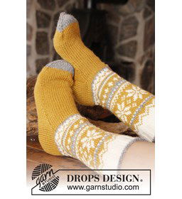 Sokken met Noors patroon gemaakt van Drops Karisma