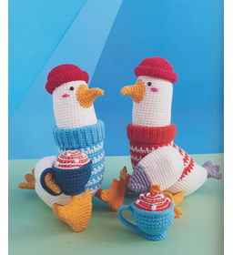 Kletsende zeemeeuwen gemaakt van Scheepjes Catona 25 en 10 gram