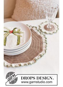 Feestelijke gehaakte placemat &amp; onderzetter set