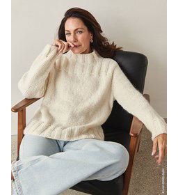 Damestrui met brede boorden gemaakt van Lana Grossa Setasuri