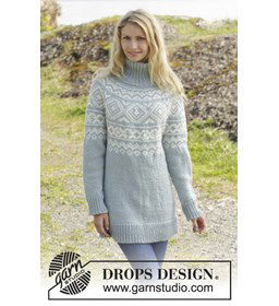 Gebreide trui met Noors patroon gemaakt van Drops Nepal