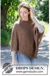 Breipatroon poncho Forest Fal met in voor- en achterkant van andere kant