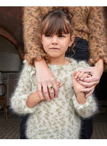 Meisjestrui met gerimpelde rand langs mouwinzet