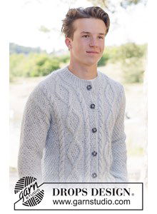 Top-down gebreid herenvest in zachte tweed