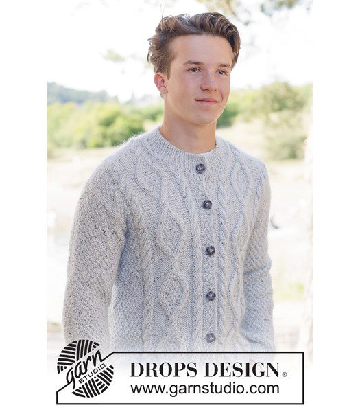Breipatroon Top-down gebreid herenvest in zachte tweed