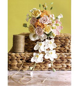 Waterval boeket gemaakt van boeken haken