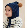 Babymutsje met pompon gemaakt van Phildar Phil Imaginaire 3,5