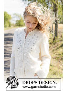 Elegant gebreid vest met kantpatroon en punnikrand