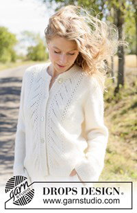 Elegant gebreid vest met kantpatroon en punnikrand