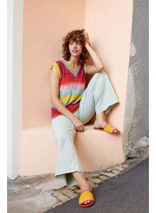 Mouwloze damestrui met V-hals