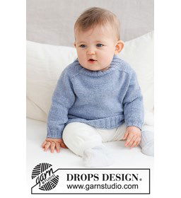 Babytrui Blue Pebbles met zadelschouders gemaakt van knopen