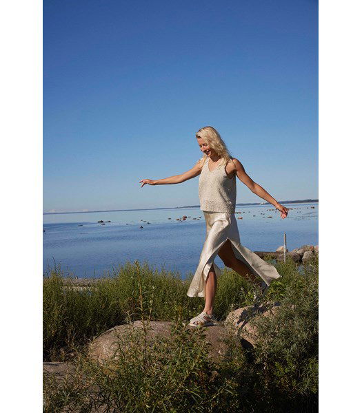 Brei- en haakpatroon Dameshemdje Camilla met brede gehaakte rand